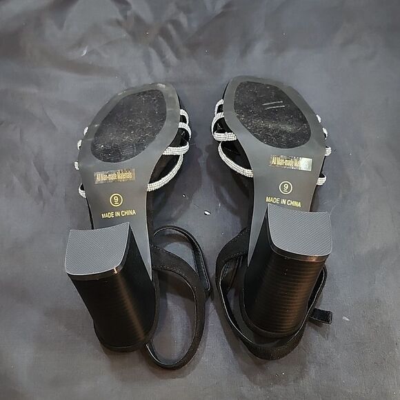 BRAND NEW GLAZE WOMEN’S BLOCK-HEEL RHINESTONES CRISS-CROSS STRAP SANDAL - Picture 13 of 16